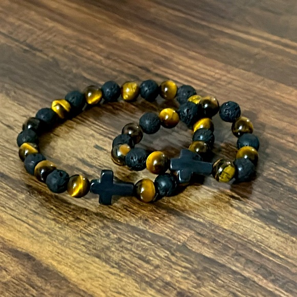 Handmade Beaded Cross Bracelet Father & Son Set - Picture 4 of 4